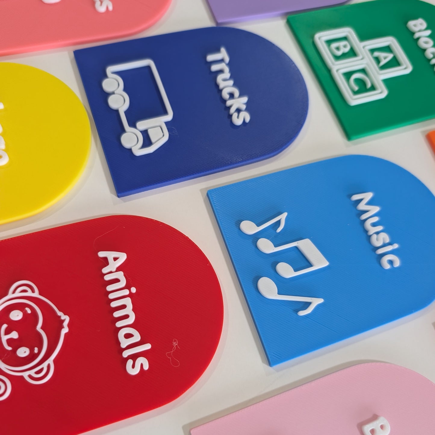 colourful storage labels