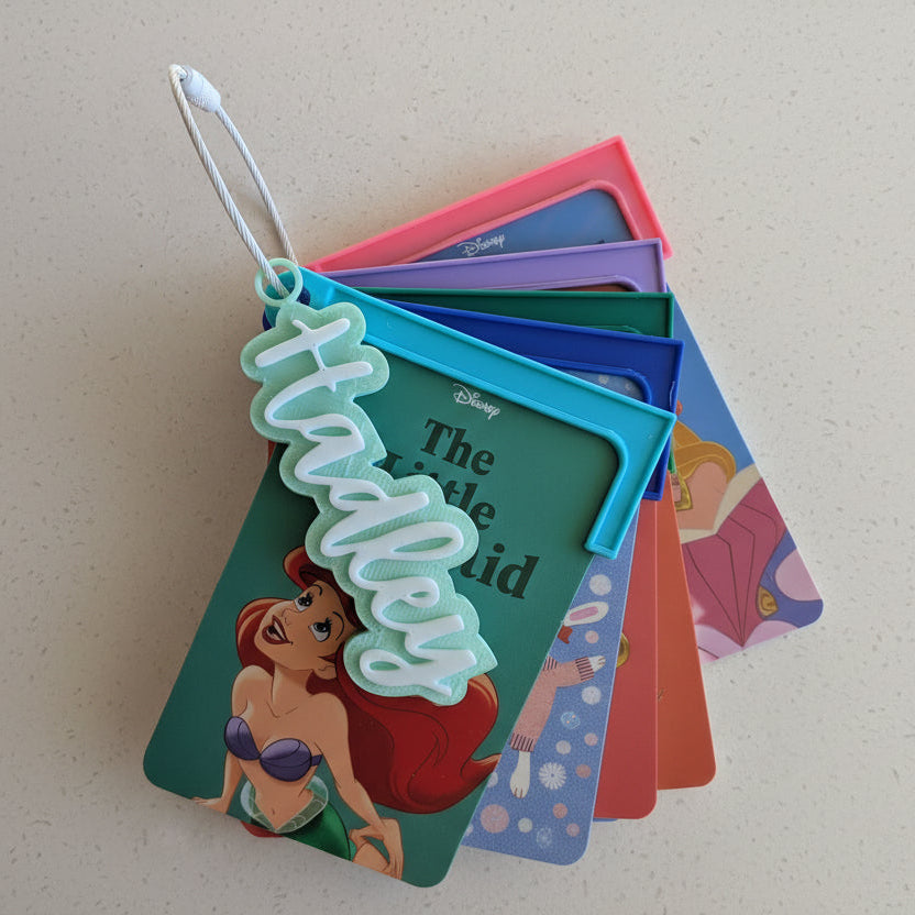 set of 5 yoto ring holders with personalised Hadley name