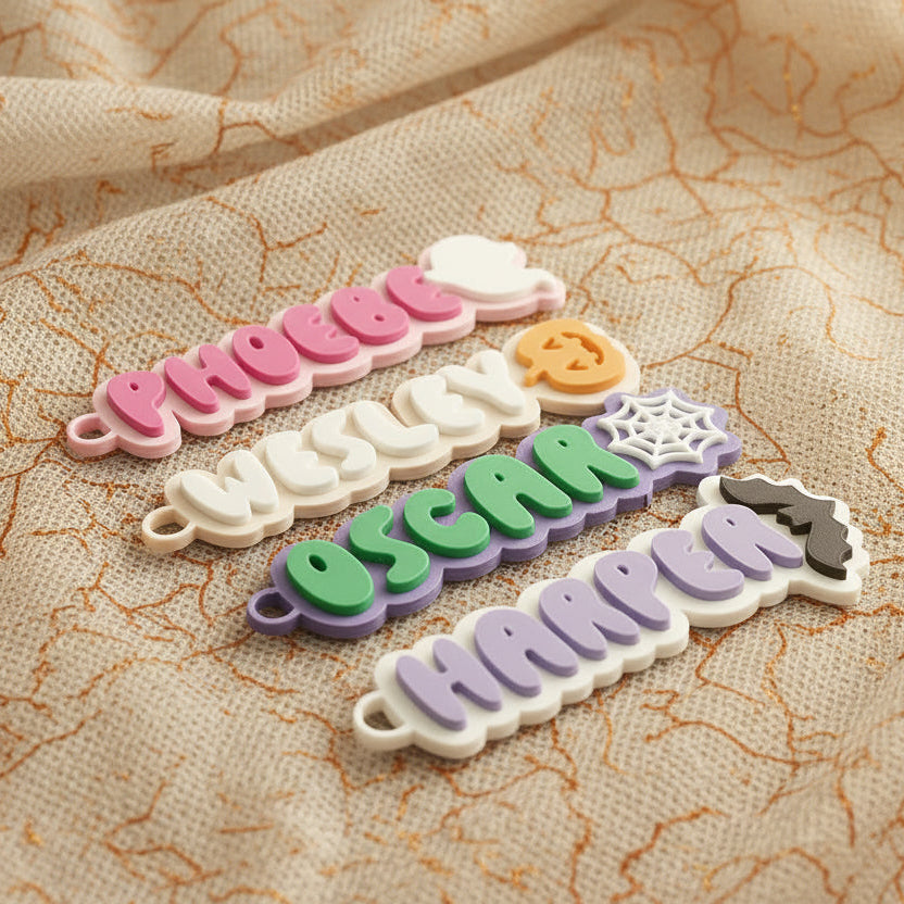 Spooky name tags